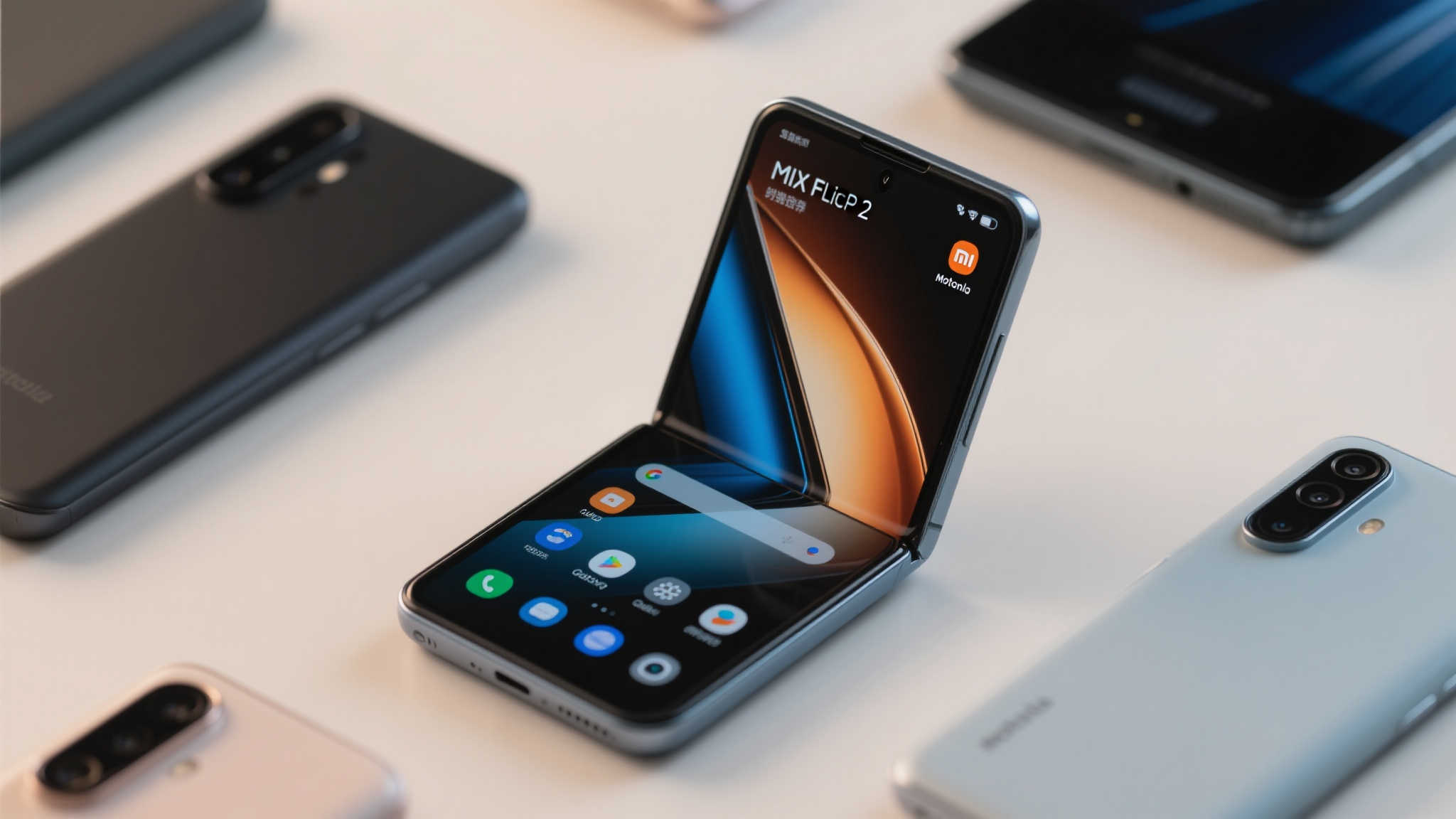 小米MIX Flip 2首次亮相：金色机身搭配格纹背壳